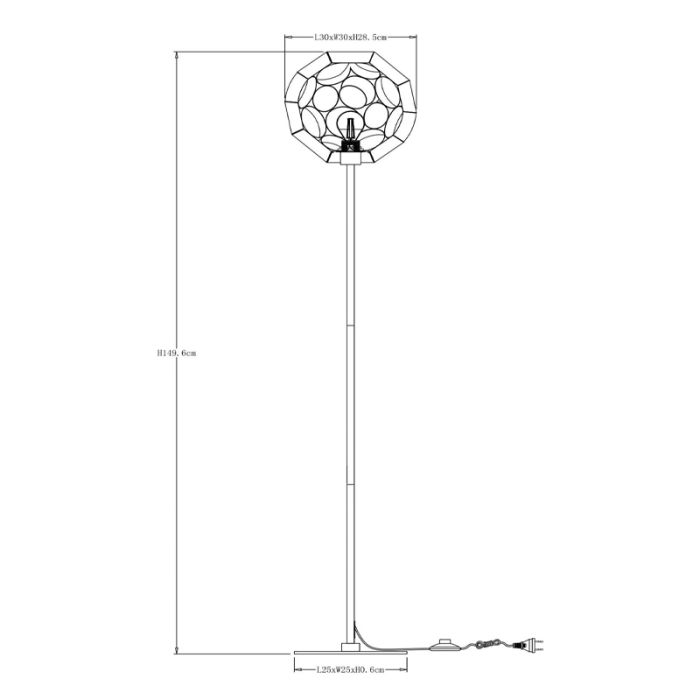 Zwarte vloerlamp modern, Hannelore