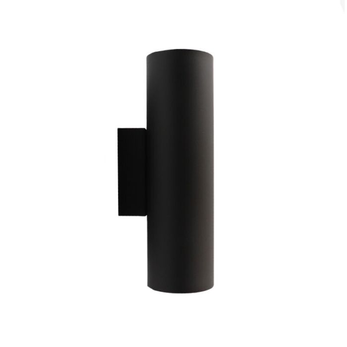 Zwarte up down wandlamp modern, Ovalis