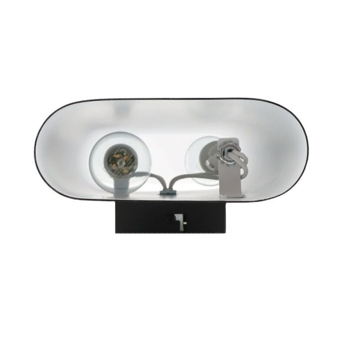 Zwarte up down wandlamp modern, Ovalis