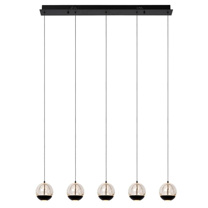 Zwarte hanglamp modern, Sentubal, 5,3W, 2700K LED