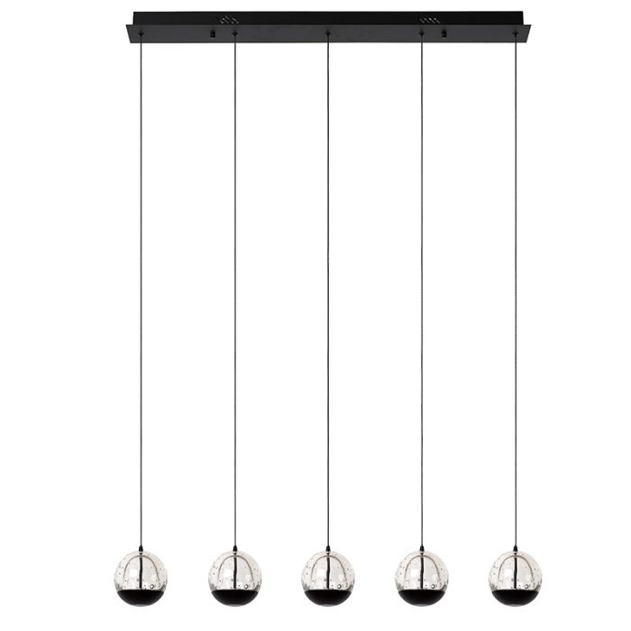 Zwarte hanglamp modern, Sentubal, 5,3W, 2700K LED