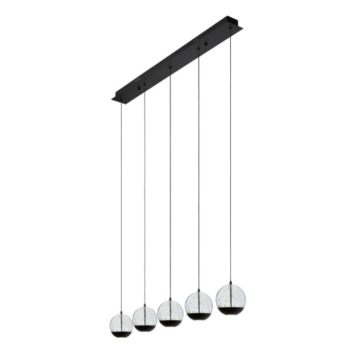 Zwarte hanglamp modern, Sentubal, 5,3W, 2700K LED