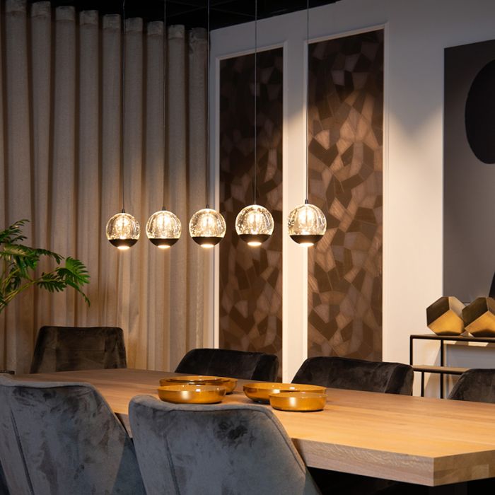 Zwarte hanglamp modern, Sentubal, 5,3W, 2700K LED