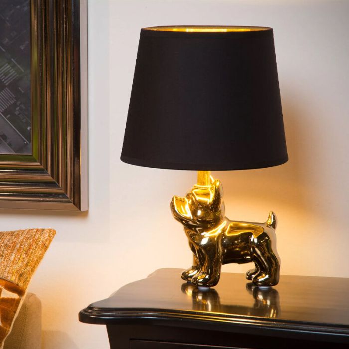 Gouden tafellamp Extravaganza Sir Winston, steen