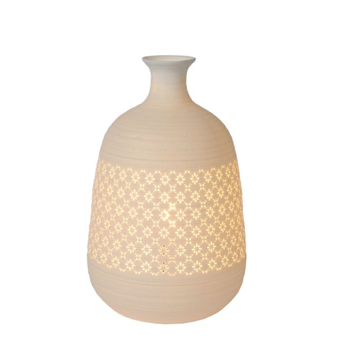 Witte tafellamp Tiesse, steen