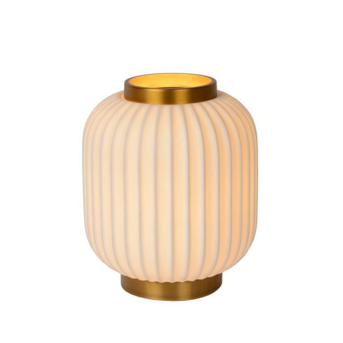 Witte tafellamp Gosse, steen