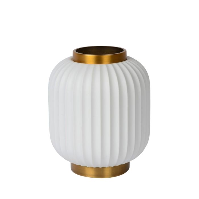 Witte tafellamp Gosse, steen