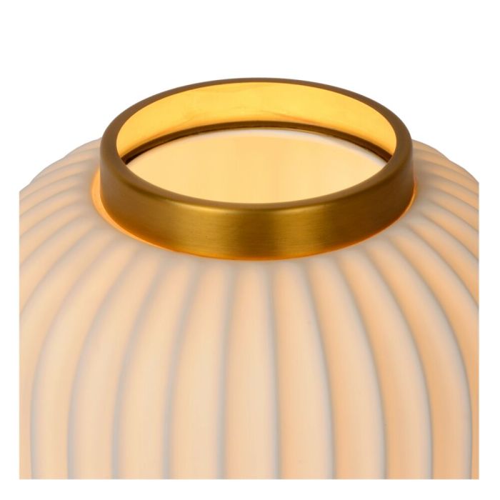 Witte tafellamp Gosse, steen