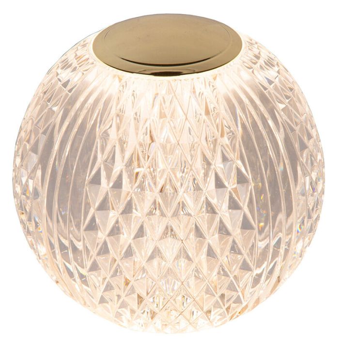 Transparante tafellamp modern, Cintra, 2W, 2700K LED, 3-staps dimbaar