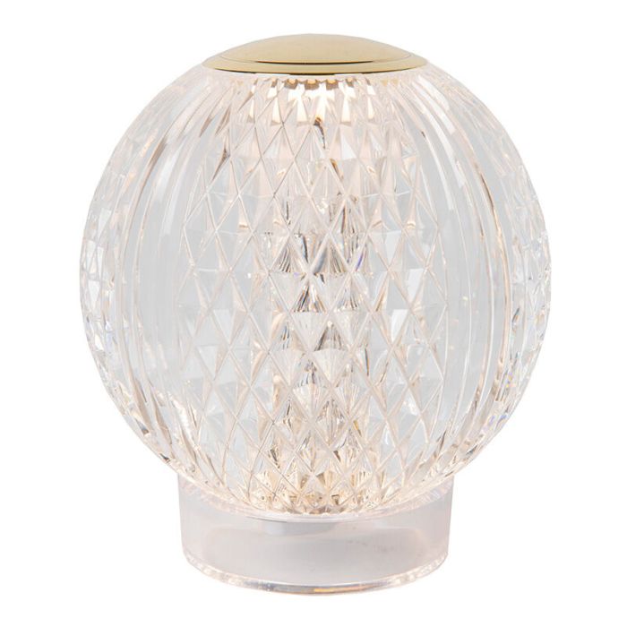 Transparante tafellamp modern, Cintra, 2W, 2700K LED, 3-staps dimbaar