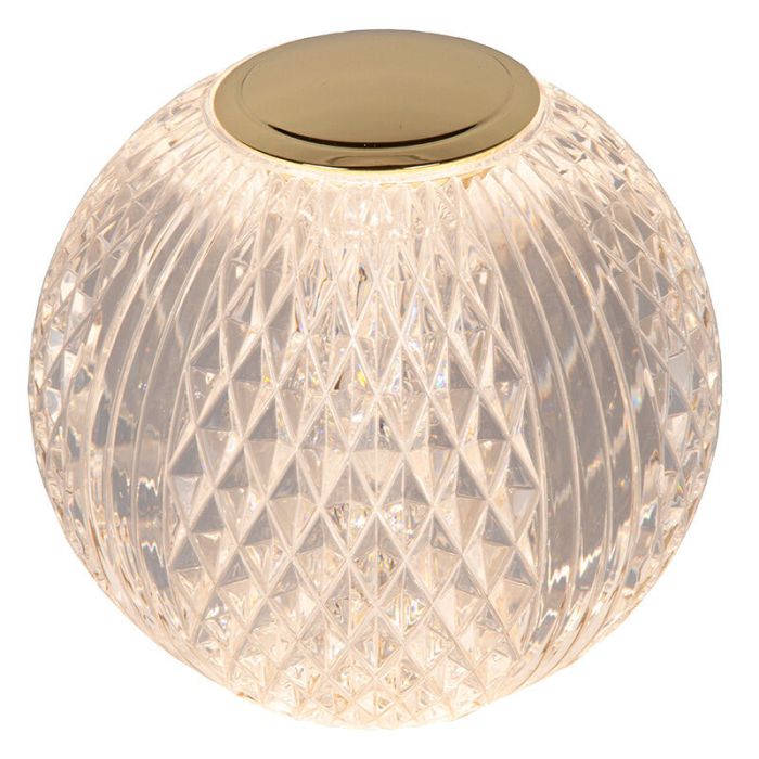 Transparante tafellamp modern, Cintra, 1,5W, 3000K LED, 3-staps dimbaar