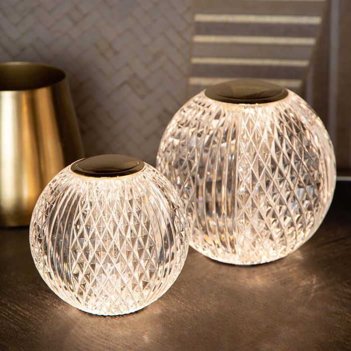 Transparante tafellamp modern, Cintra, 1,5W, 3000K LED, 3-staps dimbaar