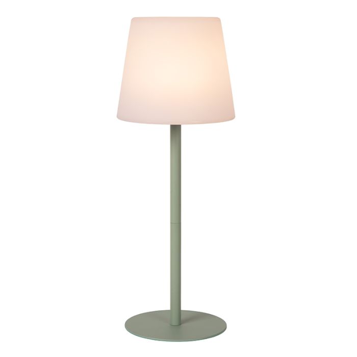 Groene oplaadbare buiten tafellamp modern, Tyon, 2W, 2700K LED, IP65, met touchdimmer