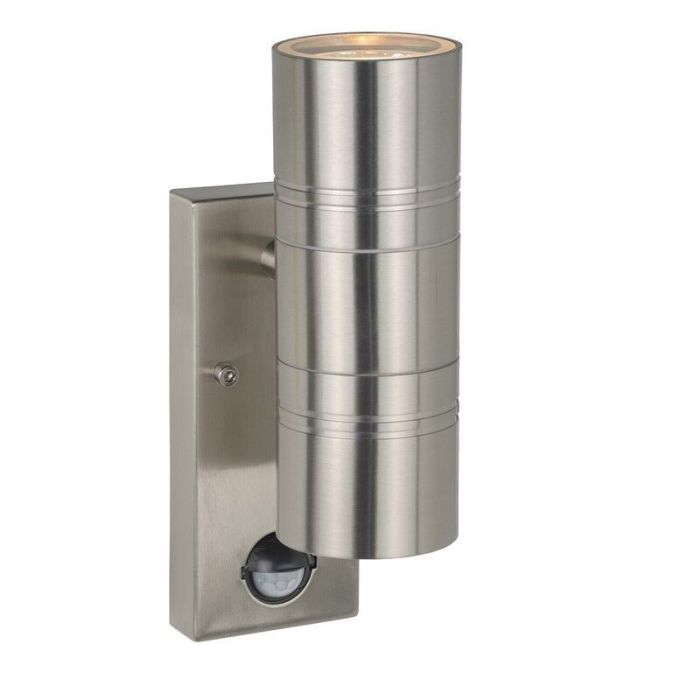 Chroom kleurige buitenlamp Arne - Met sensor
