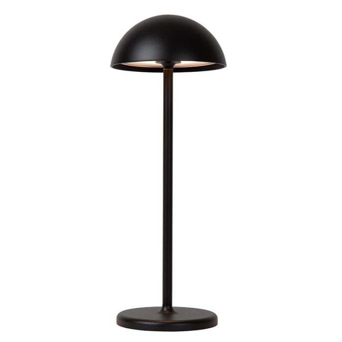 Zwarte buiten tafellamp retro, Joy, 1,5W, 3000K LED, IP54, met touchdimmer