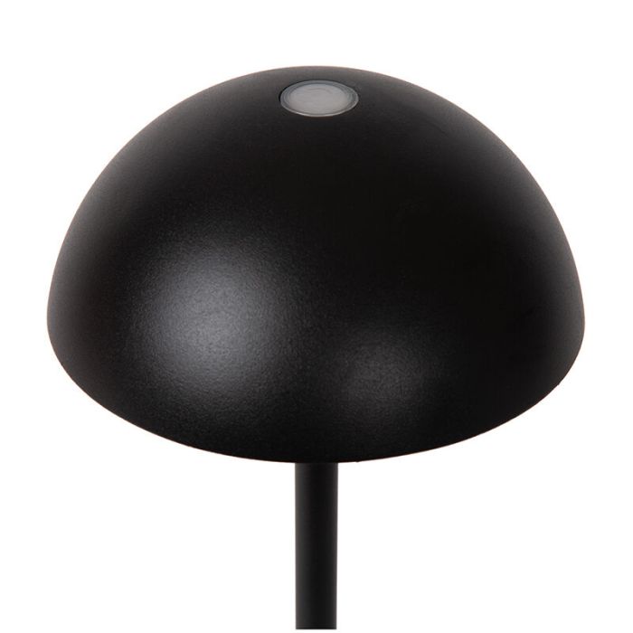 Zwarte buiten tafellamp retro, Joy, 1,5W, 3000K LED, IP54, met touchdimmer