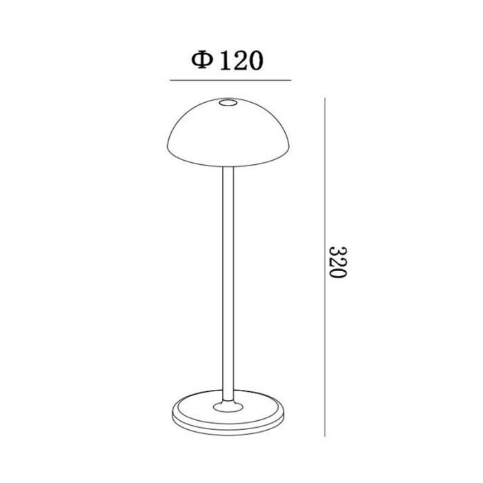Zwarte buiten tafellamp retro, Joy, 1,5W, 3000K LED, IP54, met touchdimmer