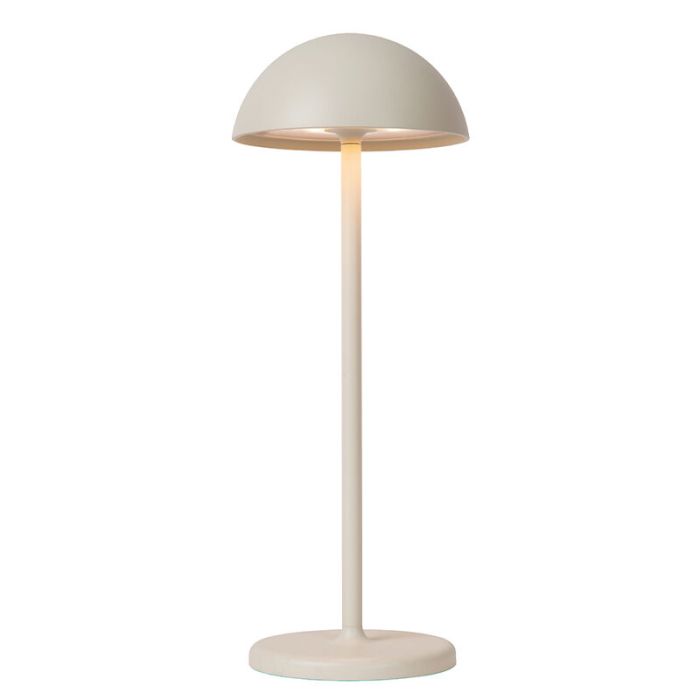 Witte buiten tafellamp retro, Joy, 1,5W, 3000K LED, IP54, met touchdimmer