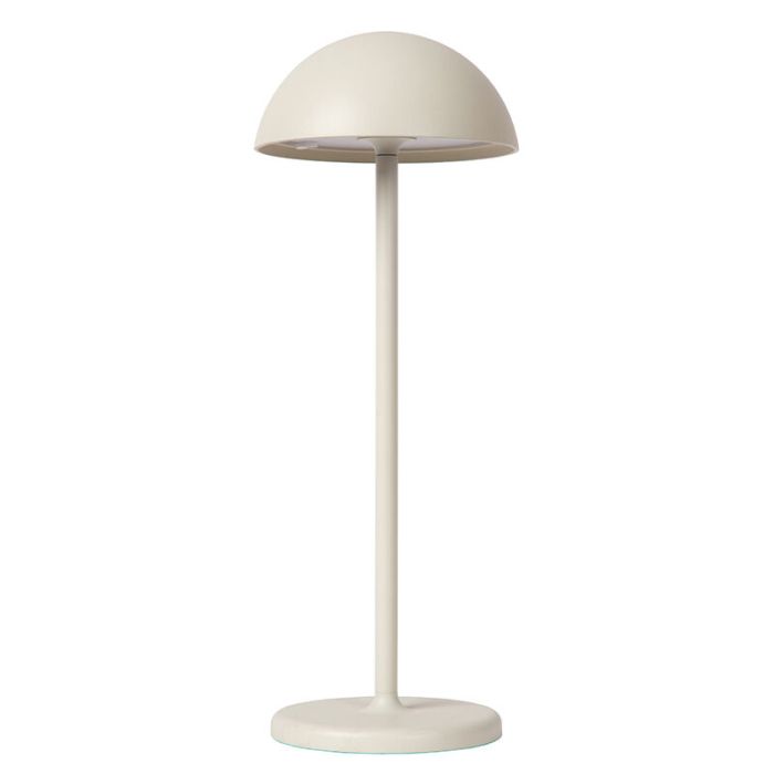 Witte buiten tafellamp retro, Joy, 1,5W, 3000K LED, IP54, met touchdimmer