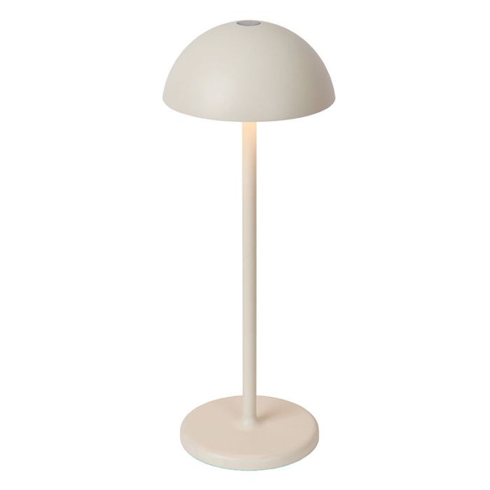 Witte buiten tafellamp retro, Joy, 1,5W, 3000K LED, IP54, met touchdimmer