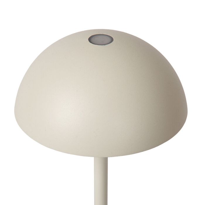 Witte buiten tafellamp retro, Joy, 1,5W, 3000K LED, IP54, met touchdimmer