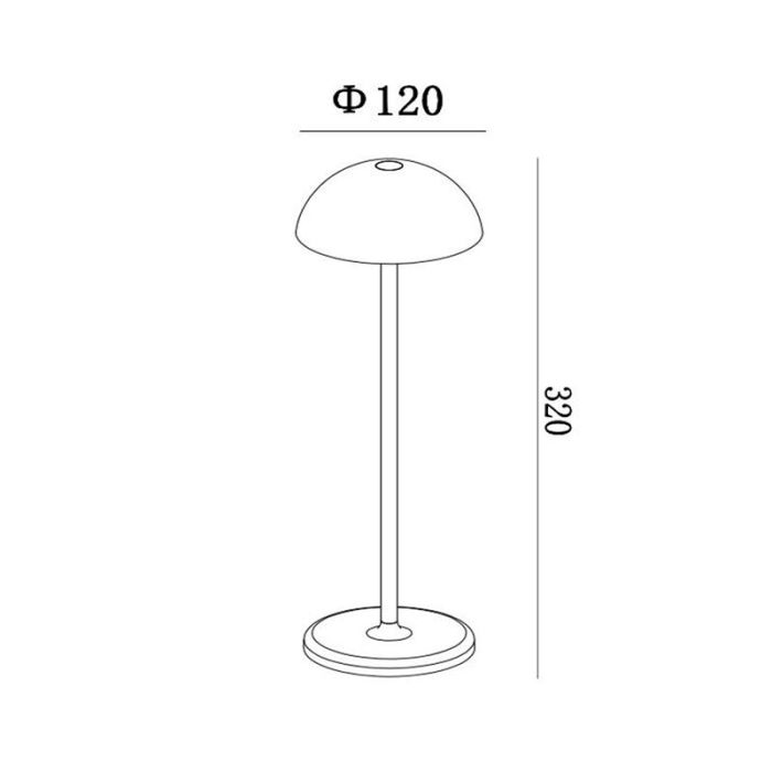 Blauwe buiten tafellamp retro, Joy, 1,5W, 3000K LED, IP54, met touchdimmer