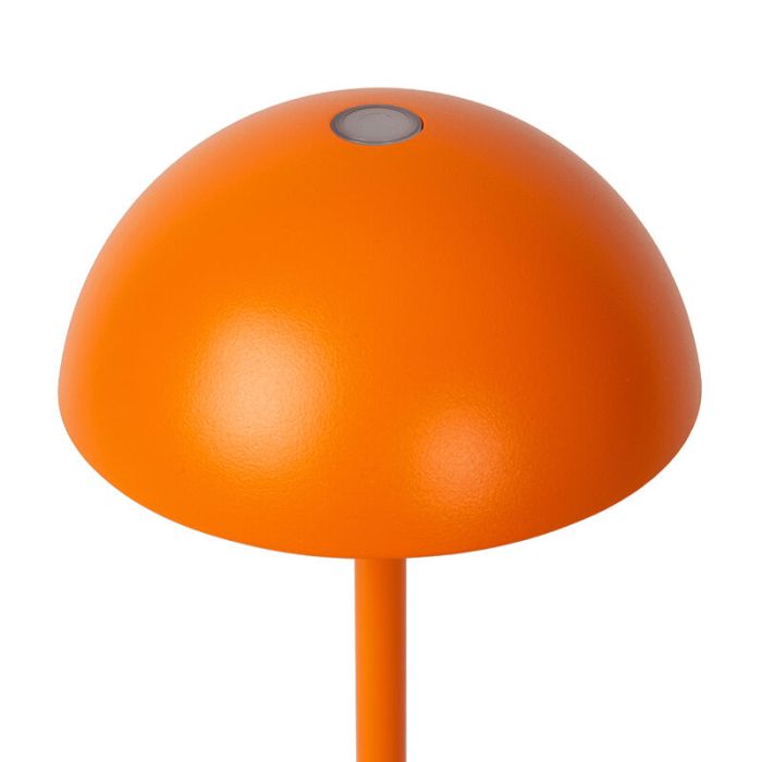 Oranje buiten tafellamp retro, Joy, 1,5W, 3000K LED, IP54, met touchdimmer