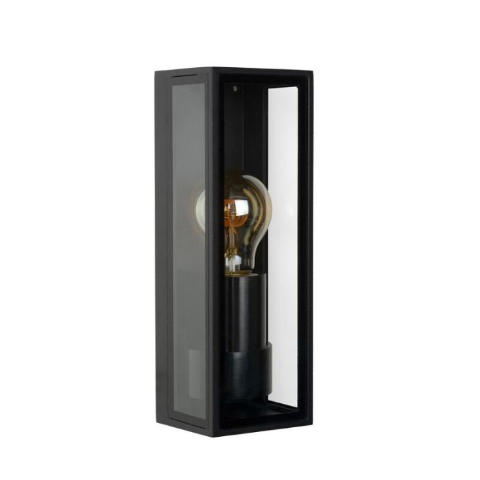 Zwarte buitenlamp Dukan, glas, IP65