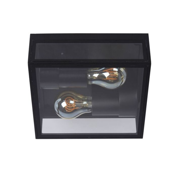 Zwarte plafonniere Dukan, metaal, IP65