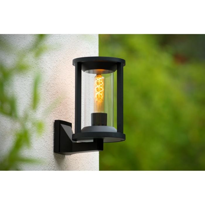 Zwarte wandlamp Cadix, aluminium