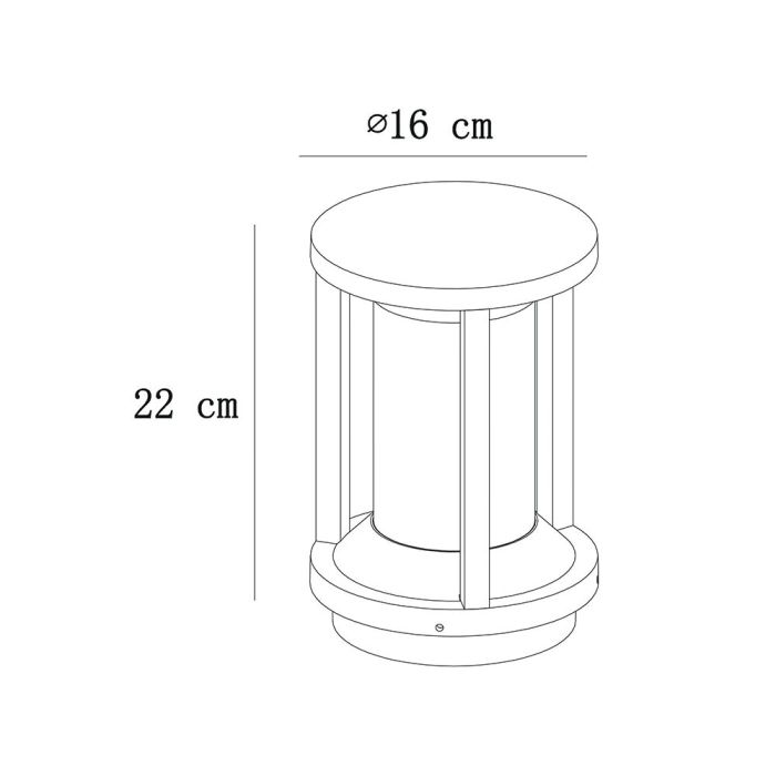 Zwarte buitenlamp Cadix, aluminium