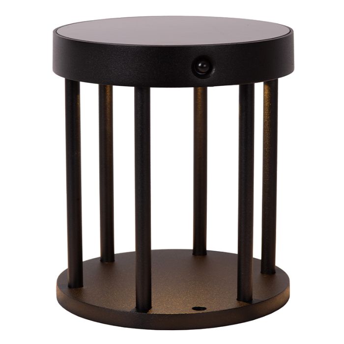 Zwarte buiten tafellamp op zonne-energie modern, Jackson, 2W, 2700K LED, IP54