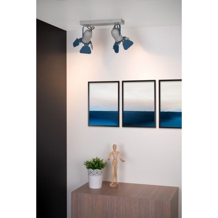 Blauwe kinder plafondlamp Picto, metaal
