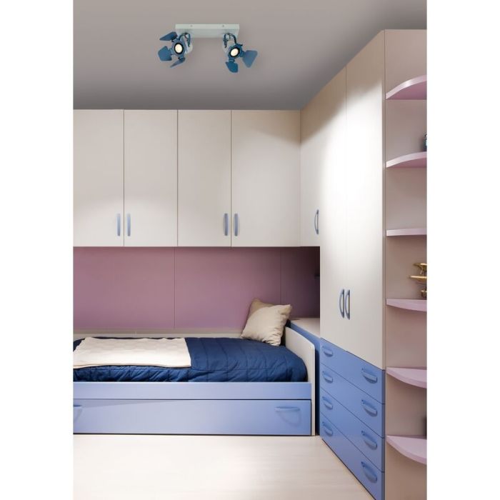 Blauwe kinder plafondlamp Picto, metaal
