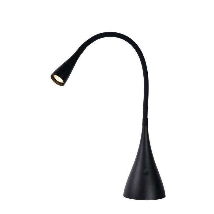 Zwarte bureaulamp modern, Zozy, 3W, 3000K LED, 3-staps dimbaar