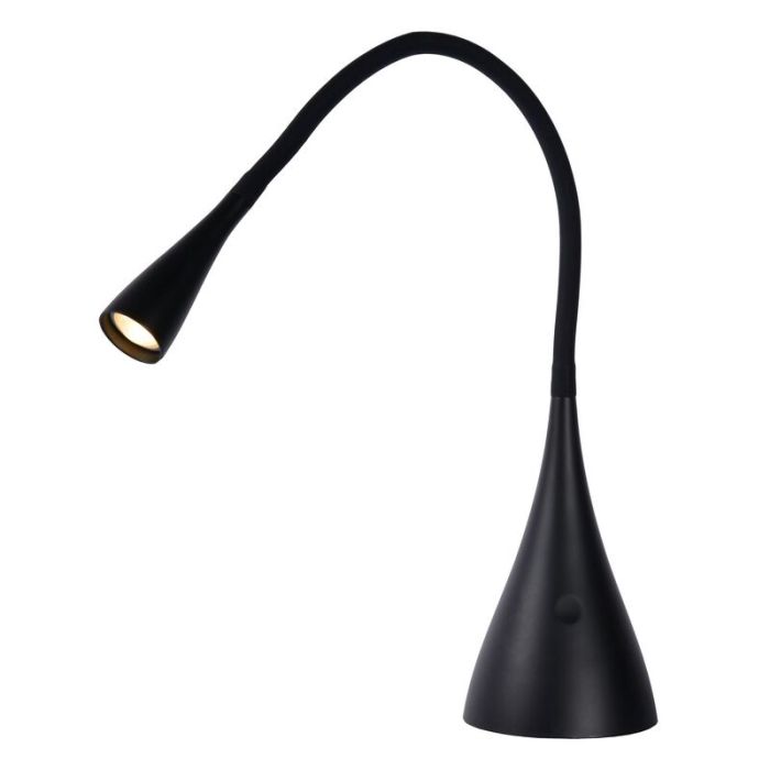 Zwarte bureaulamp modern, Zozy, 3W, 3000K LED, 3-staps dimbaar