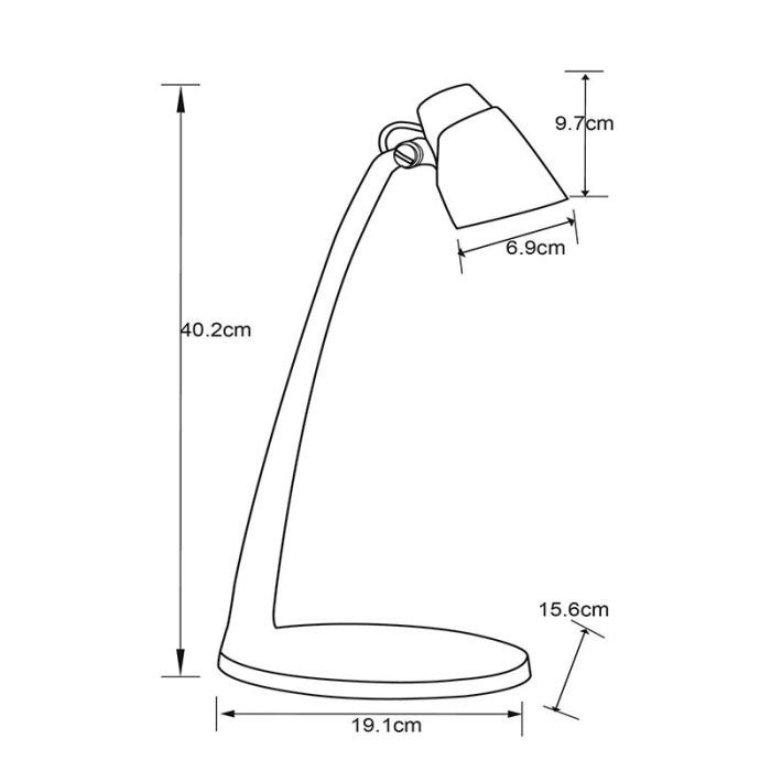 Messing bureaulamp klassiek, Ludo, 4,5W, 3000K LED, met schakelaar