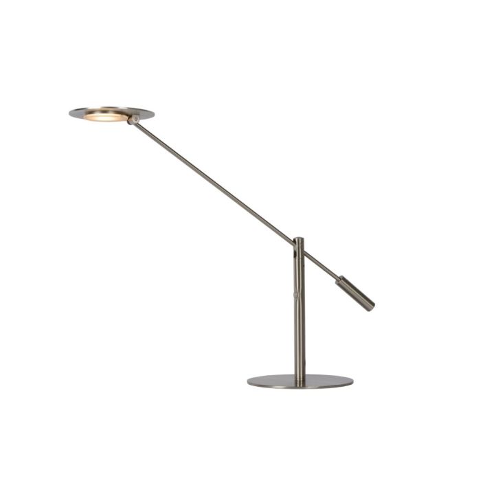 Chromen bureaulamp modern, Anselmo, 9W, 3000K LED, met touchdimmer
