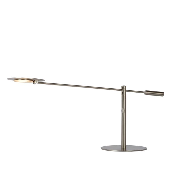 Chromen bureaulamp modern, Anselmo, 9W, 3000K LED, met touchdimmer
