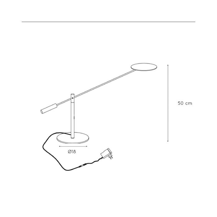 Chromen bureaulamp modern, Anselmo, 9W, 3000K LED, met touchdimmer