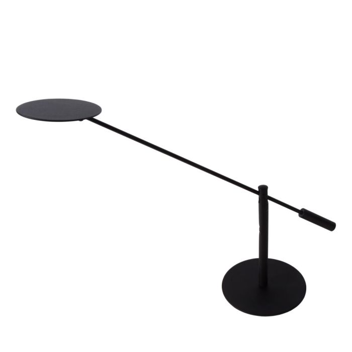 Zwarte bureaulamp modern, Anselmo, 9W, 3000K LED, met touchdimmer
