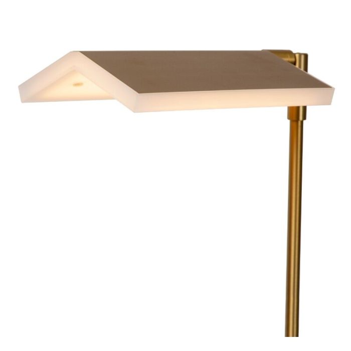 Messing staande leeslamp modern, Aaron, 12W, 2700K LED, met touchdimmer
