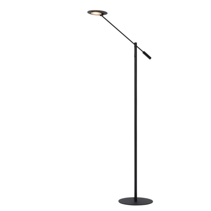 Zwarte staande leeslamp modern, Anselmo, 9W, 3000K LED