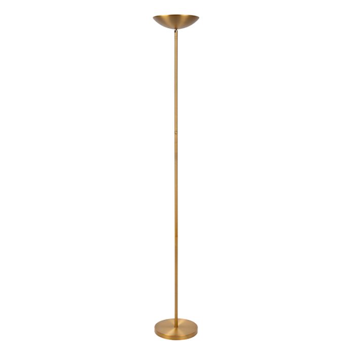 Messing staande leeslamp modern, Zenith, 20W, 3000K LED, met touchdimmer