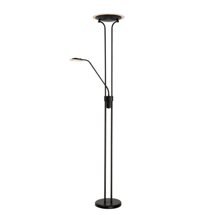 Zwarte staande leeslamp modern, Champion, 20W, 3000K LED