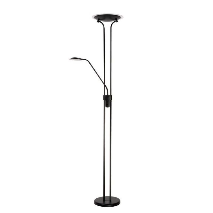 Zwarte staande leeslamp modern, Champion, 20W, 3000K LED