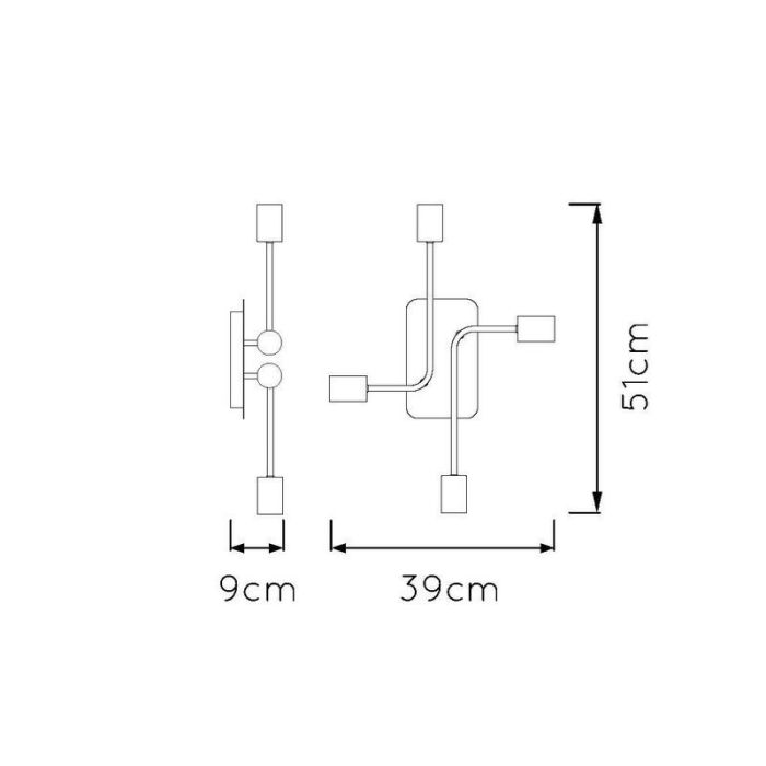 Moderne plafondlamp Lester, Zwart