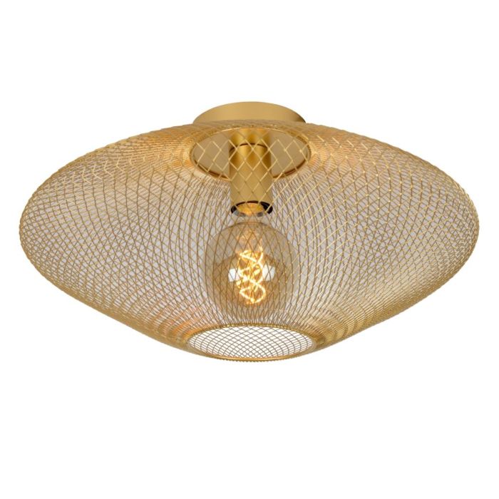 Gouden plafonniere Mesh, metaal