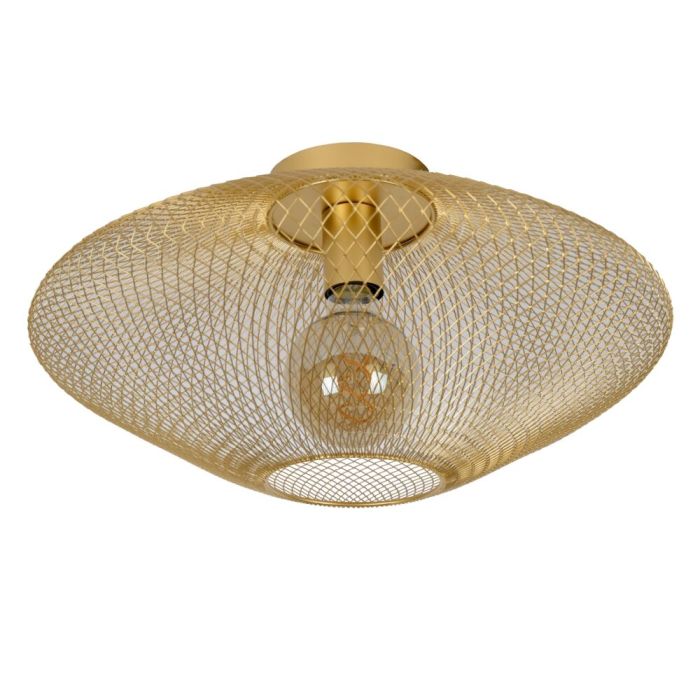 Gouden plafonniere Mesh, metaal