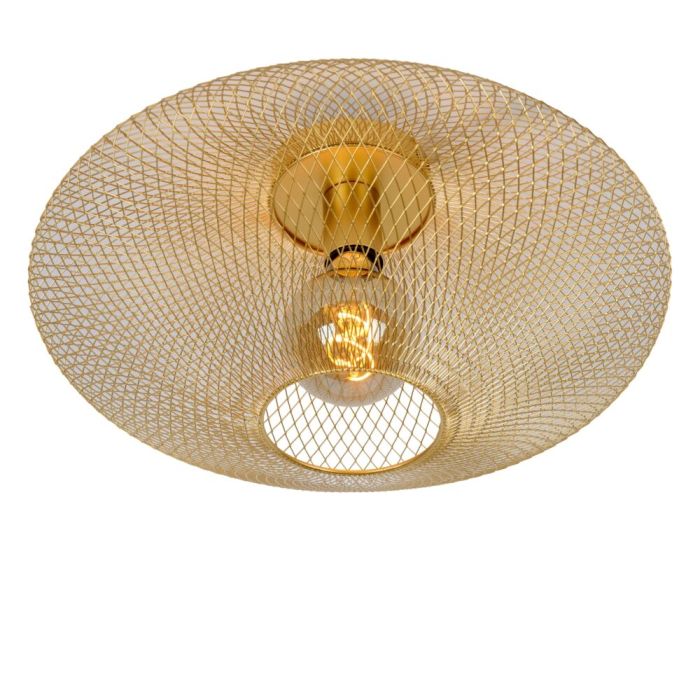 Gouden plafonniere Mesh, metaal